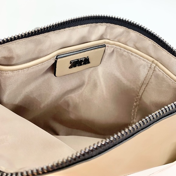 NWT Zara Crossbody Bag Taupe Brown-Gray Purse - Picture 5 of 8